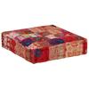 Patchwork Square Pouf Cotton Handmade 50*50*12 cm Red