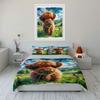 Furry Calf Eating Grass Duvet Cover Set With 3D Printing Design Soft Polyester Bedding Set All-Season Comfort Machine Washable