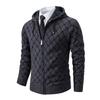 Winter Men's Cardigan Sweater with Thick Velvet and Loose Casual Hooded Knitted Jacket for Outerwear