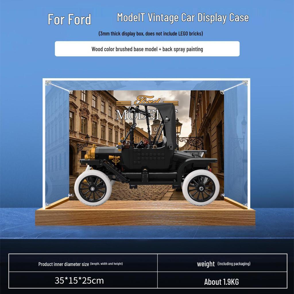 Compatible LEGO 11376 Ford T1 Vintage Car ICONS Display Case Acrylic Box