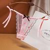 Women Sexy Lace Panties with Bowknot Panties Low Waist G-string Breathable T-back Briefs Lady Charming Thongs Underwear
