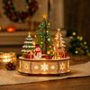 Christmas Wooden Illuminated Tabletop Decoration for Holiday Mantel Shelf Home