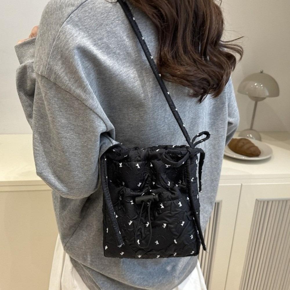 Versatile Women Crossbody Bag Solid Color Mobile Phone Pack Portable Bow Shoulder Bag  Outdoor