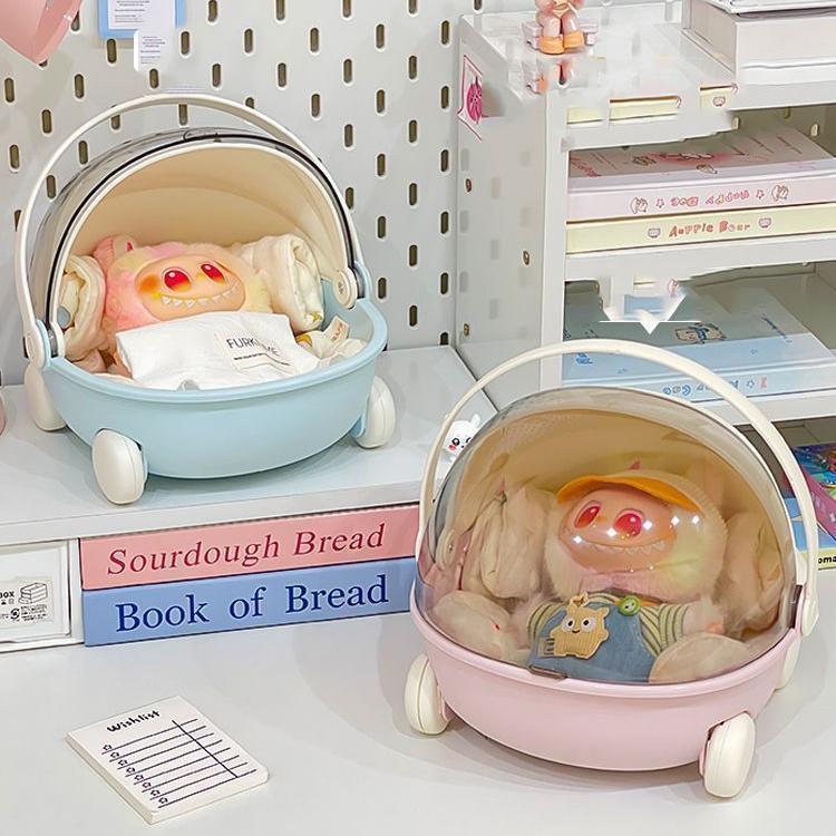Doll Storage Box, Dust-proof Cotton Doll Transparent Cradle, Household Storage Tool Box, Handheld Display Cabinet