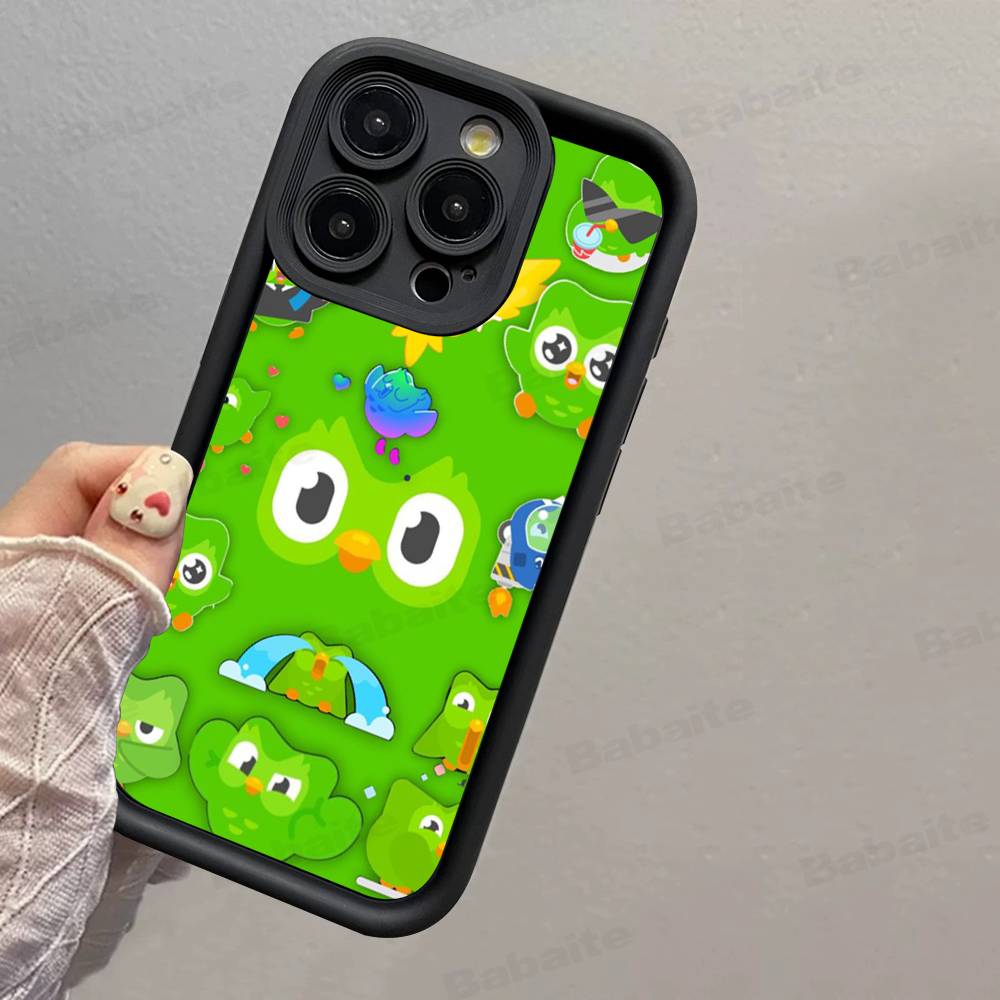 

Popular D-Duolingo Green Owl For IPhone 17 15 13 12 11 14 Pro Max X XR XS 16 Plus Shockproof Candy Back Cover iPhone 16