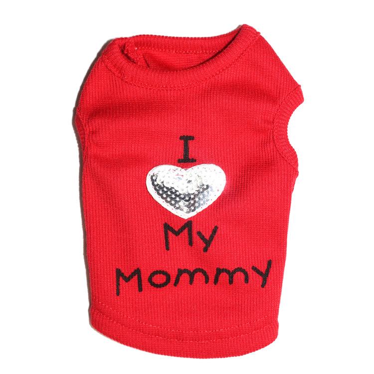 Pet Dog Clothes - Daddy & Mommy Ribbed Vests, 4 Styles for Spring, Summer, Autumn