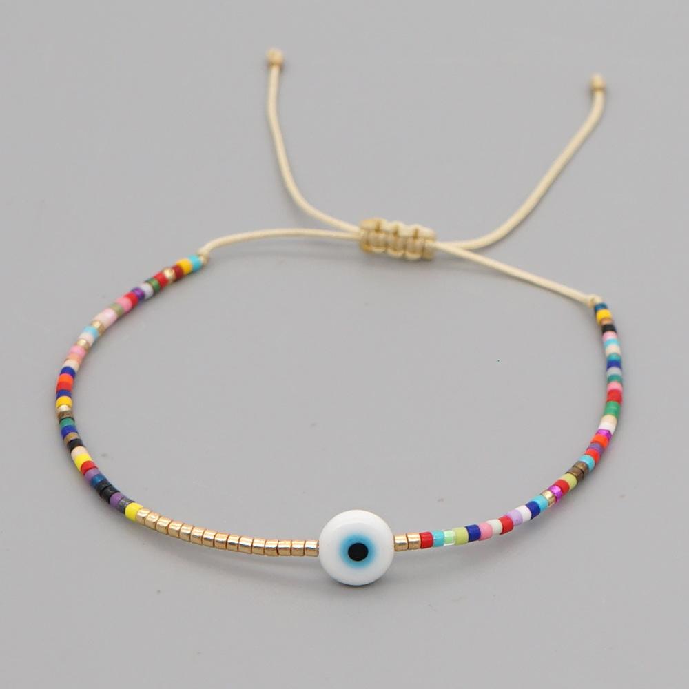 Vlen Women's Turkish Evil Eye Bracelet for Good Luck & Positive Energy Miyuki Beads Jewelry Gift Protection Pulseras
