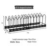 Adjustable Kitchen Storage Rack Organizer for Cookware, Cutting Boards, Pot Lids, and Telescopic Shelf.