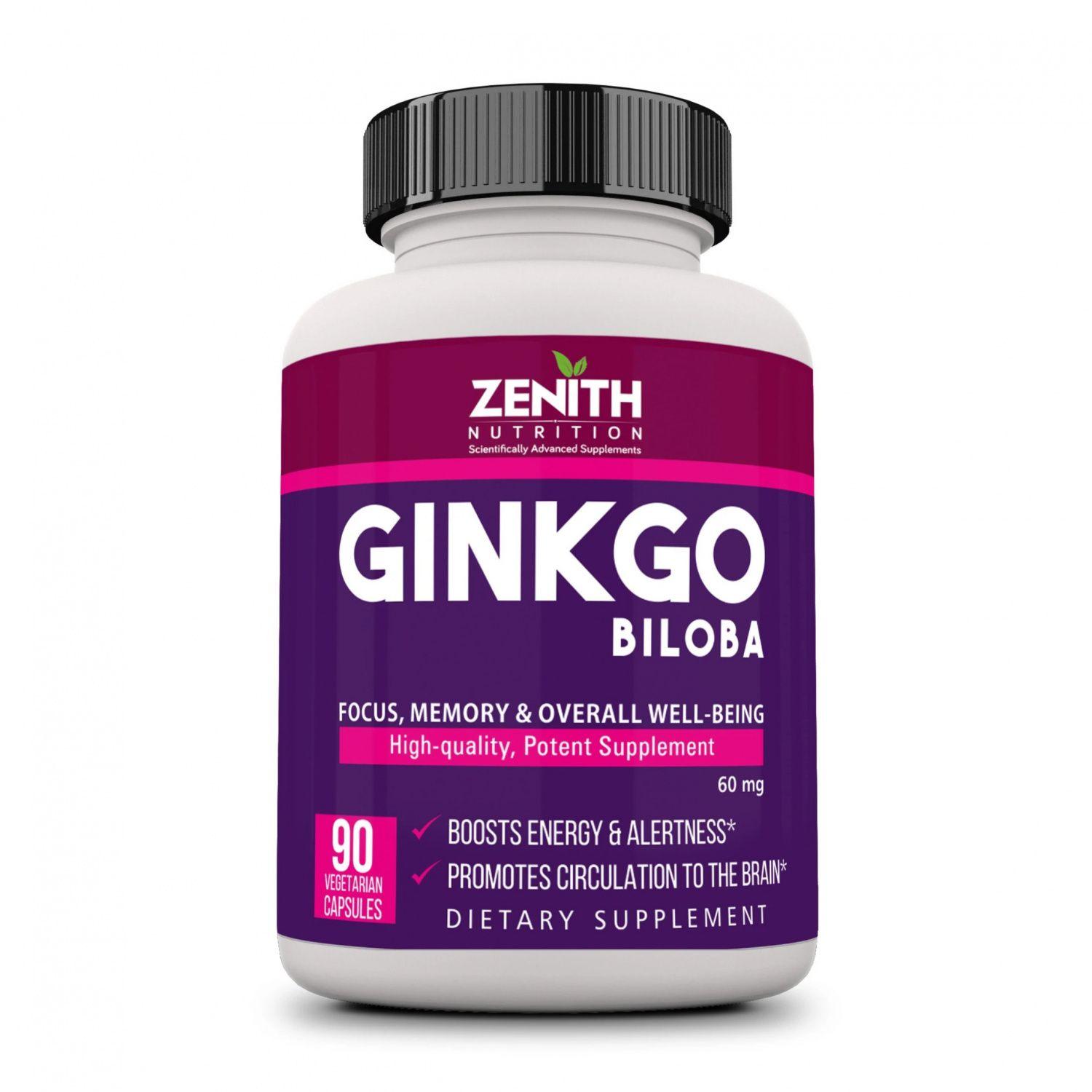 

Гінко білоба (90 кап, 60 мг), Ginkgo Biloba, Zenith Nutrition