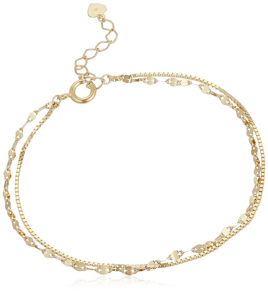 VA Vendome Aoyama 925 Sterling Silver and Yellow GS8B0092LSSI [Official] Bracelet, Gold, 2-Row,