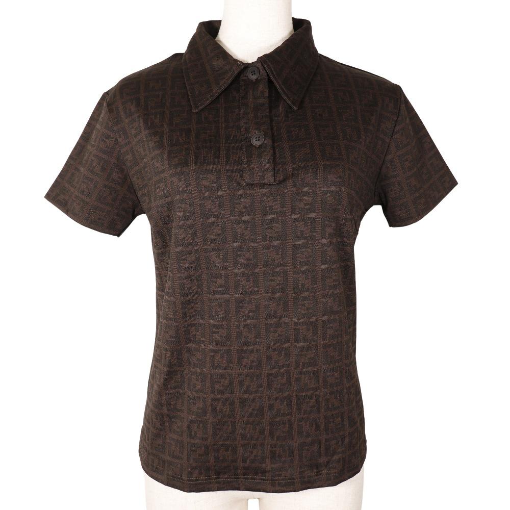 

FENDI Zucca Polo shirt Brown Rayon Women Used