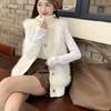 Koreanischer Stil Stehkragen Nerz ärmelloser Pullover Damenjacke Herbst und Winter Neu Locker Temperament Elegant Gestrickte Strickjacke