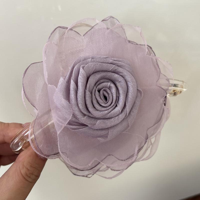 

Винтажная французская большая заколка-краб для волос цвета дымчатой розы