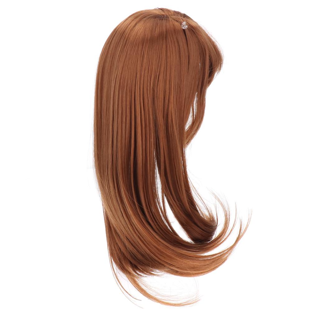 8in to 9in Doll Hair Wig High Temperature Fiber Mesh Long Curly Doll Hair Replacement for 1 3 Doll Crimson