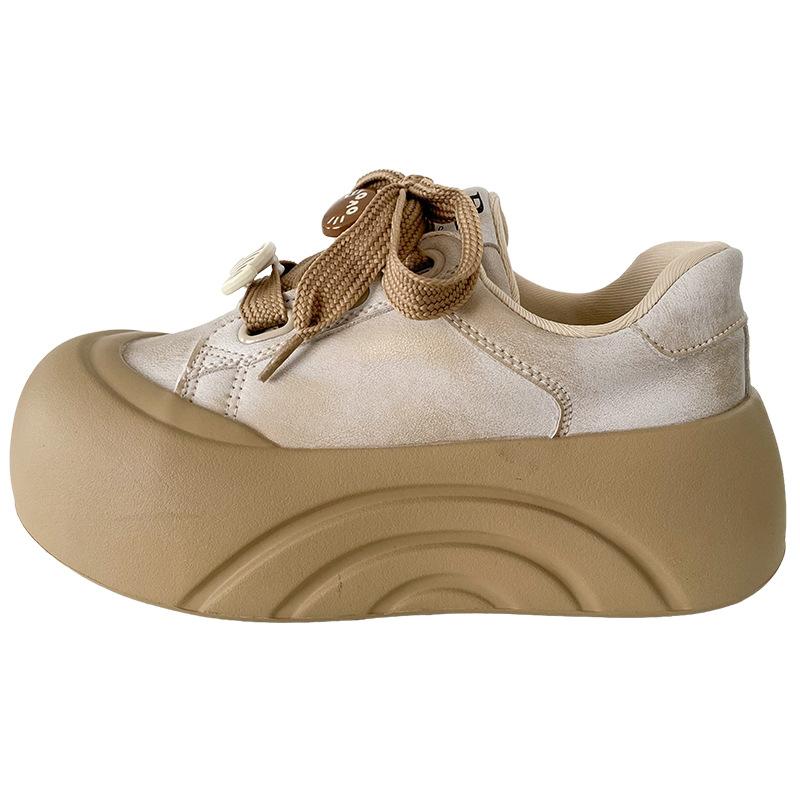 

XY-A363 latex insole/thick sole heightening niche accessories little white shoes women s shoes bread shoes 2025 new board shoes 40