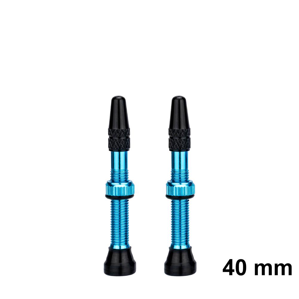 

ZTTO Bicycle Tubeless Presta Valve 80mm 60mm 40mm Metal Sclaverand French Tubes FV Integrated Valve Core for Road bike MTB Tire 40mm Blue