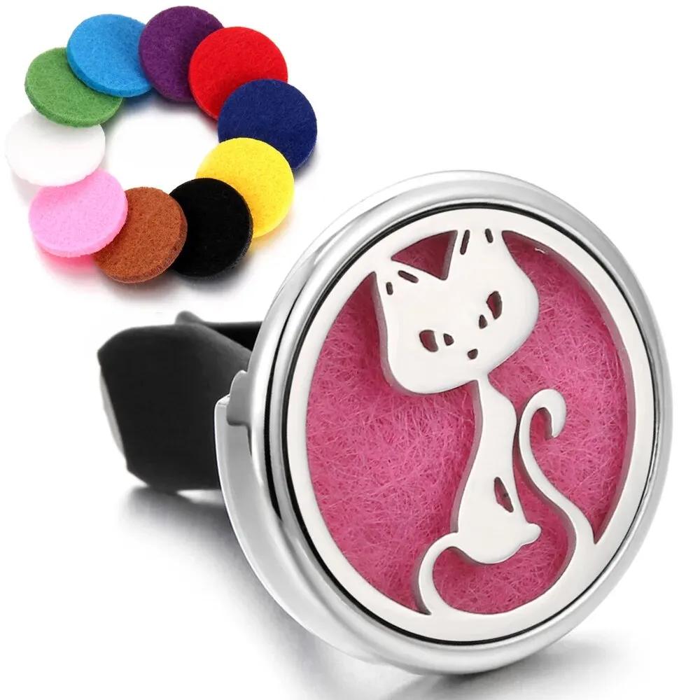 Strom Auto Aromaterapeutický Difuzér Locket Klip do Auta Parfém Difuzér Esenciálních Olejů Klip do Větrací Mřížky Auta Osvěžovač Vzduchu Čistič Se Vložkami