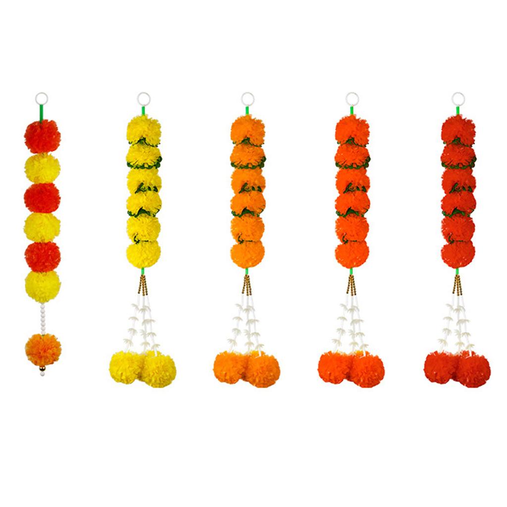 Marigold Garlands for Decorations Artificial Marigold Flowers Garlands Indian Decors for Pooja,Wedding Christmas,Event