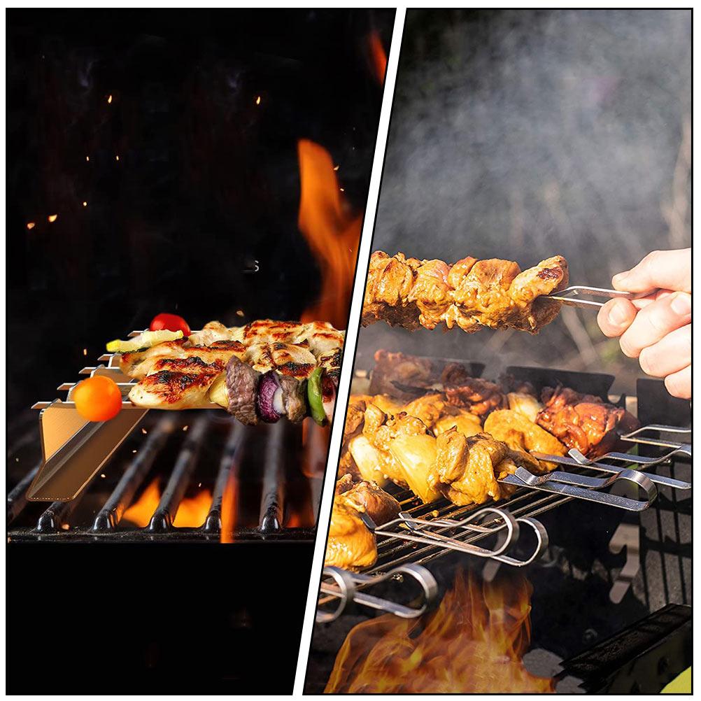 Pen Clip-shaped Baking Stick Barbecue Skewers for Grilling Stainless Steel Picnic BBQ Tools