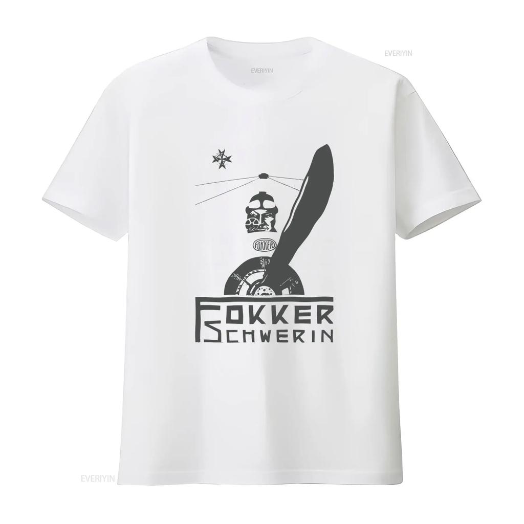 Vintage Fokker Schwerin WW1 Retro Airplane Double Decker T Shirt vintage Washed streetwear Versatile designer clothes Unisex