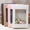 10 Stück Mehrgrößen DIY Papiergeschenkboxen mit durchsichtigem PVC-Fenster Süßigkeitenbox Gastgeschenke Hochzeitsfeier Vintage Farbe Kraft Verpackung Aufbewahrung