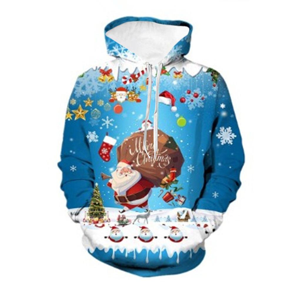 Spring Autumn Men's Hoodies Christmas Series 3D Printed Sweatshirt Long Sleeve Pullover Loose Comfortable Casual Couple Hoodie