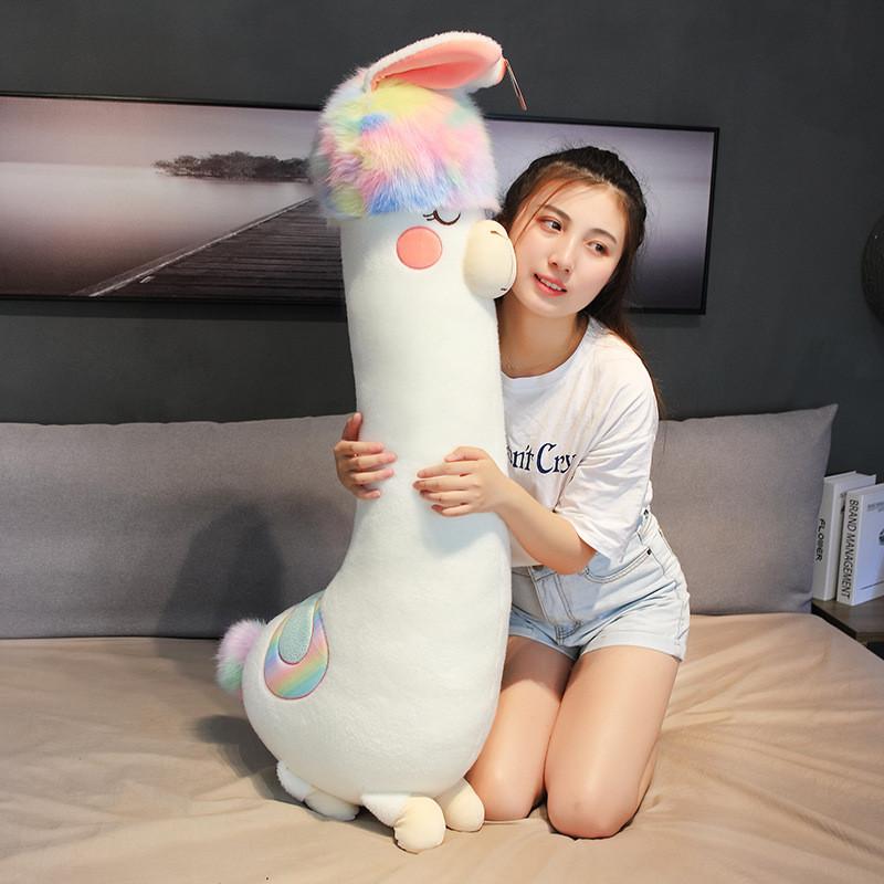 Toy Alpaca Plush Long Pillow Cartoon Stuffed Animal Doll Decoration Gift Kids