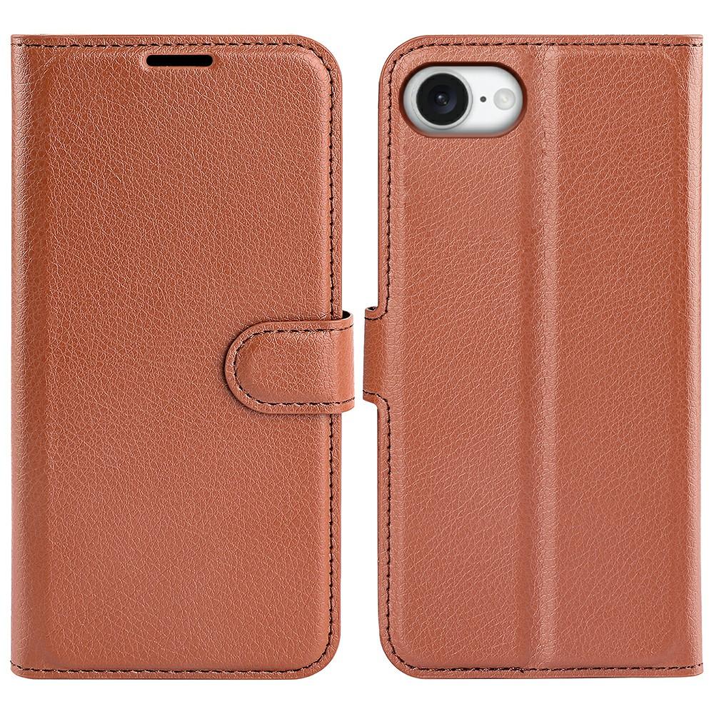 For iPhone 16e Case Litchi Texture Shockproof Leather Wallet Phone Cover
