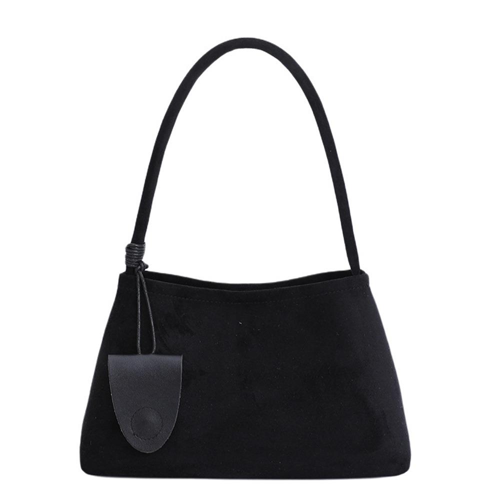 Trendy Multicolor Shoulder Bag PU Frosted Underarm Bag Comfortable Handle Large Capacity Tote Bag Commutting чёрный
