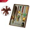 British Style Gold Splatter Feather Pen Set with Custom Logo - Ink Dipping Set, Birthday Gift