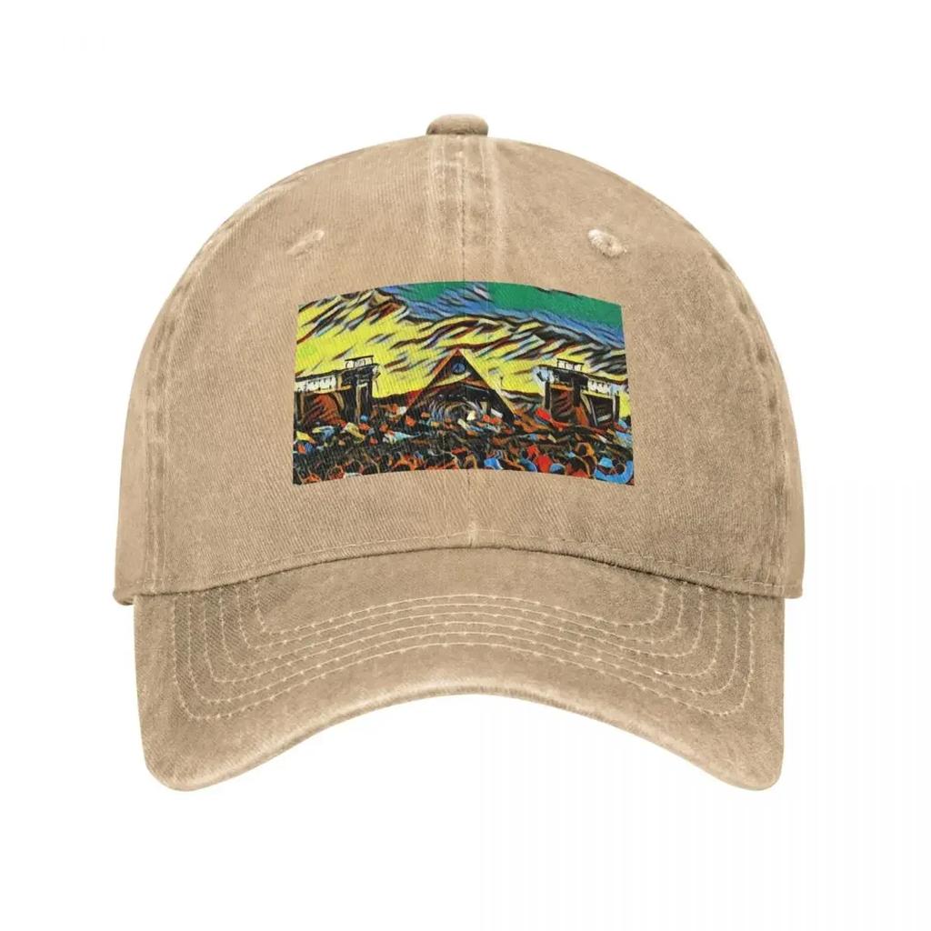Glastonbury Festival Pyramid Stage Artwork Baseball Cap Golf Cap summer hat Gentleman Hat Cosplay For Men Womens
