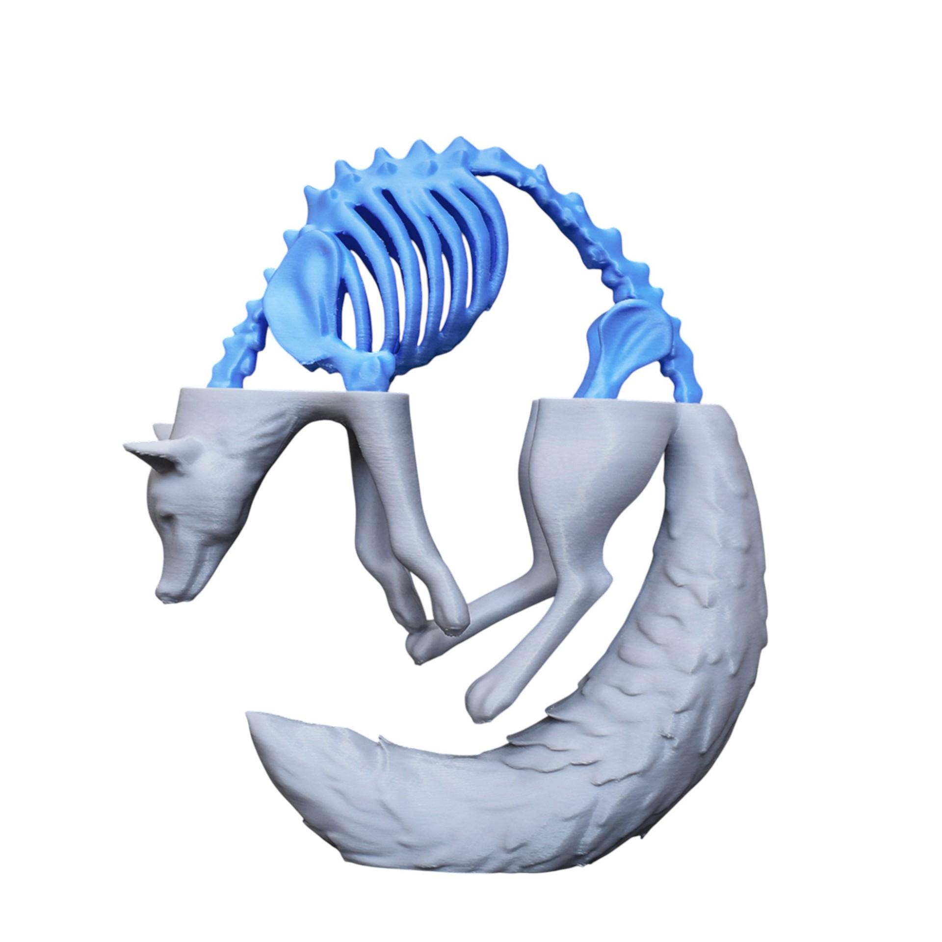 3D Printed Wolf Skeleton Party Decoration Art Craft 14cm Wolf Skeleton