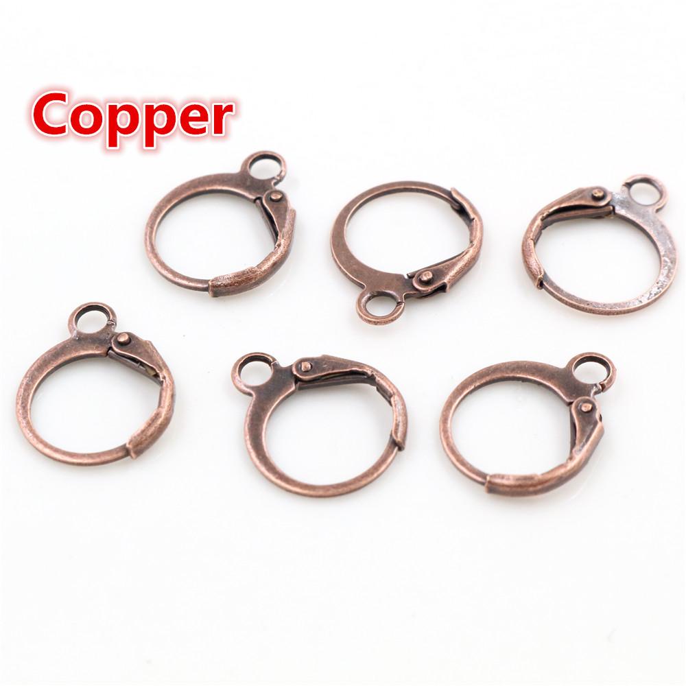 14x12mm 30pcs High Quality Silver Color Rose Gold Color Bronze Rhodium French Earring Hooks Wire Settings Base Whole Sale