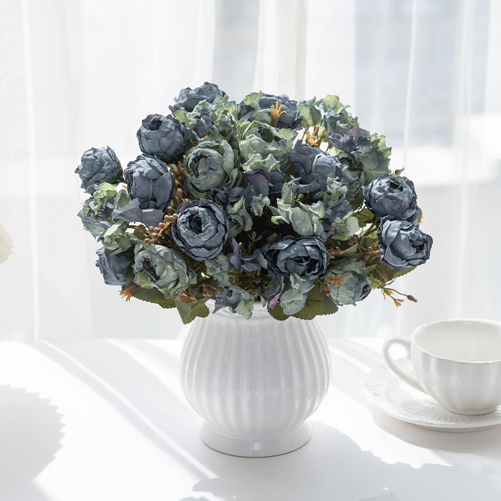 Artificial Flowers Retro Bud Peony Wedding Wreath Home Room Decor Outdoor Yard Wreath Bridal Bouquets High Quality Vase Diy Gift