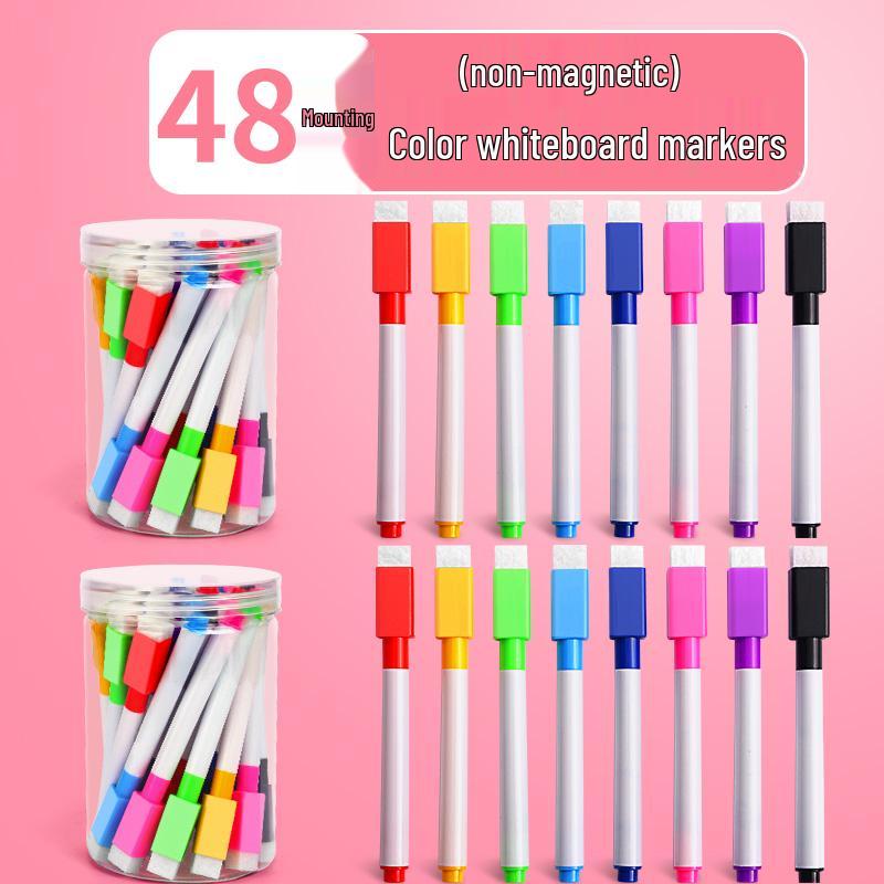 Magnetic Erasable Whiteboard Marker: Water-Based Colored Pen for Children, Crayon & Paintbrush for Drawing and Teaching.