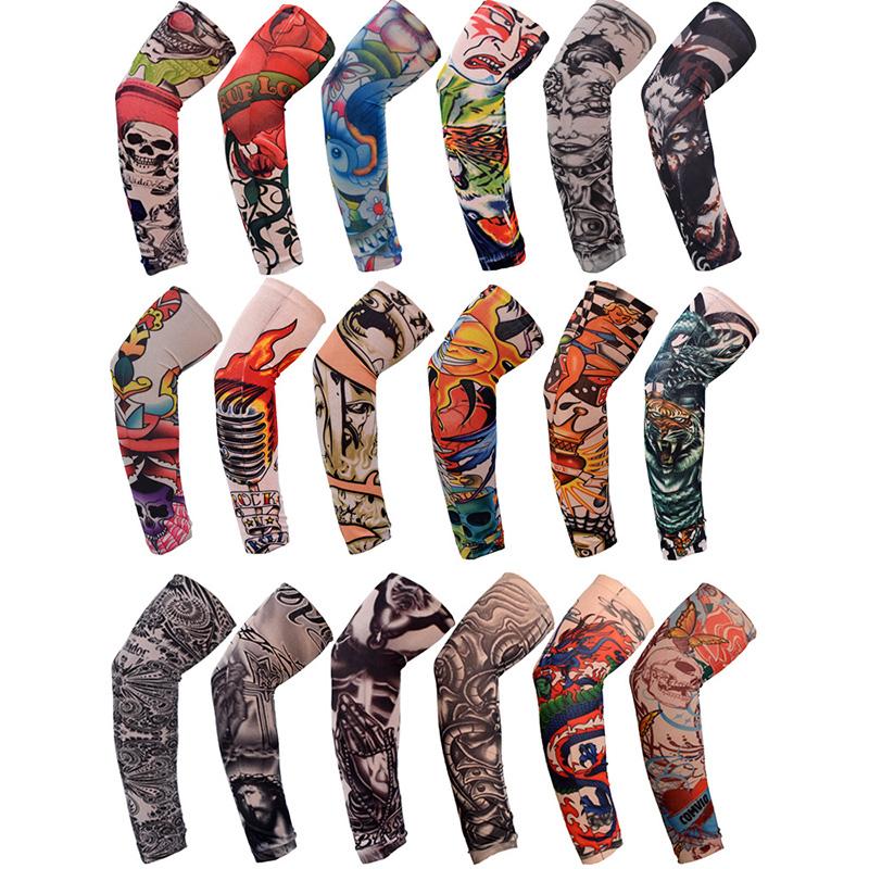 1PC Cooling Outdoor Sport Tattoo Arm Cover Summer Sun Protection New Running Sportswear Flower Arm Sleeves