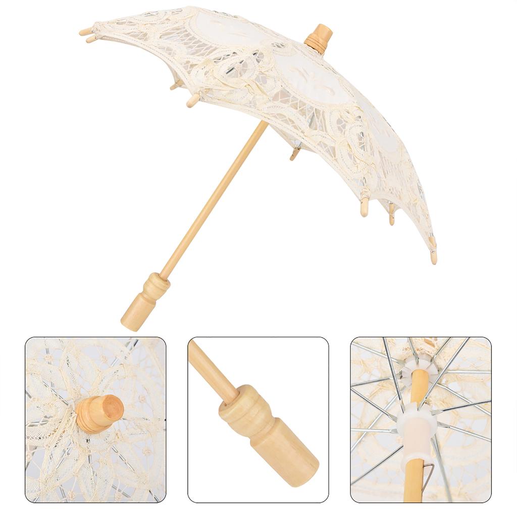 Bridal Lace Cotton Umbrella for Wedding Parties Dancing Photography Prop