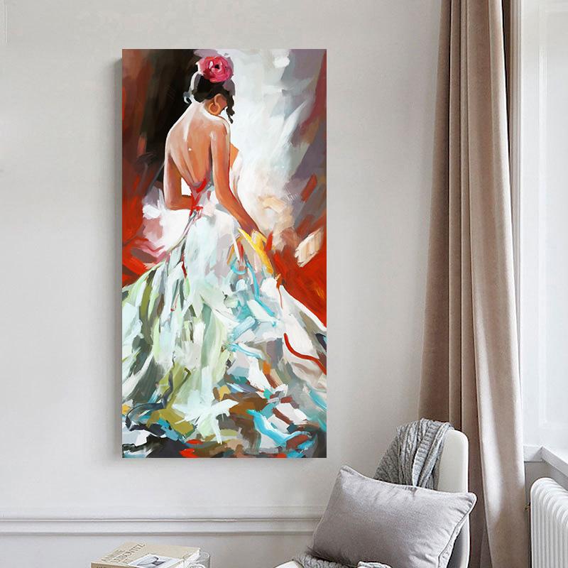 Abstract Art Canvas Painting, Beautiful Woman Oil Painting On Canvas Wall Art, Wall Painting for Bathroom Bedroom Office Living Room Home Decor