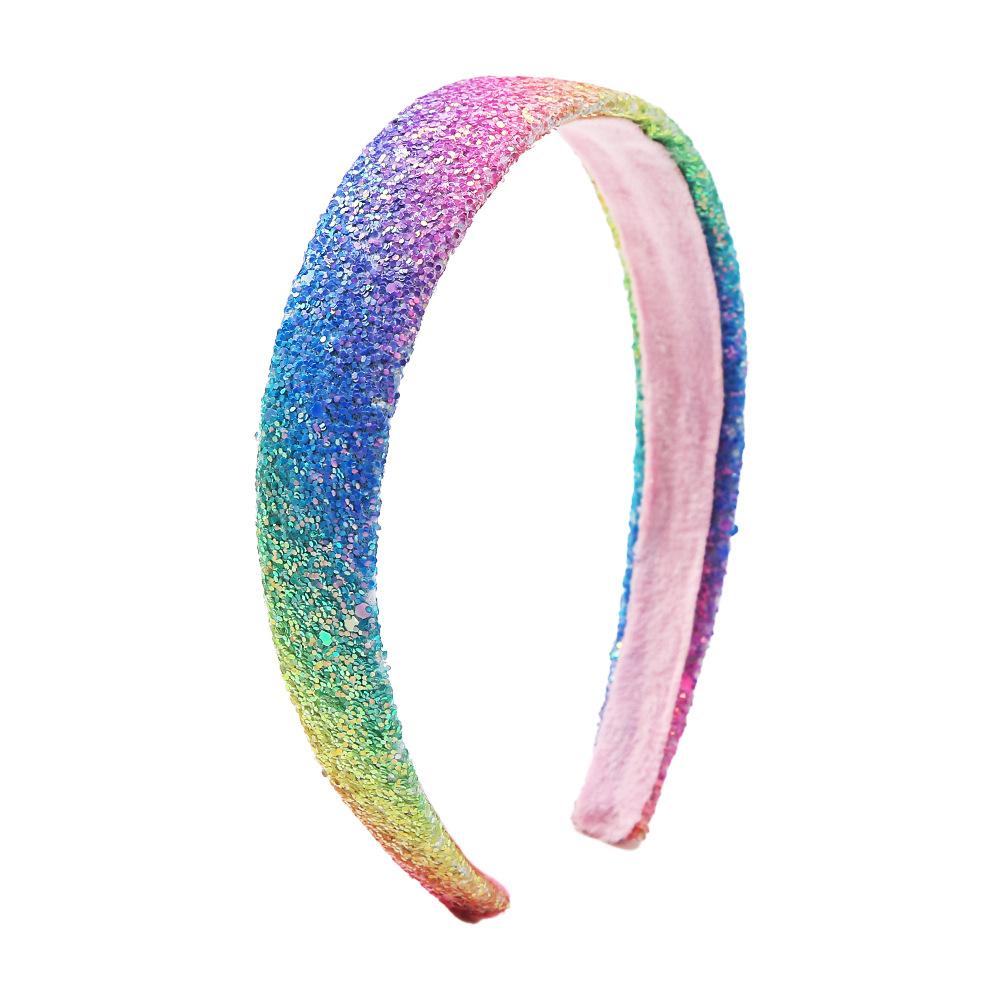 2,5 cm Glitter Hoofdbanden voor Meisjes Prinses Sprankelende Brede Hoofdband Kinderen Leuke Accessoires Kinderen Dikke Sprankelende Bling Haarband blue