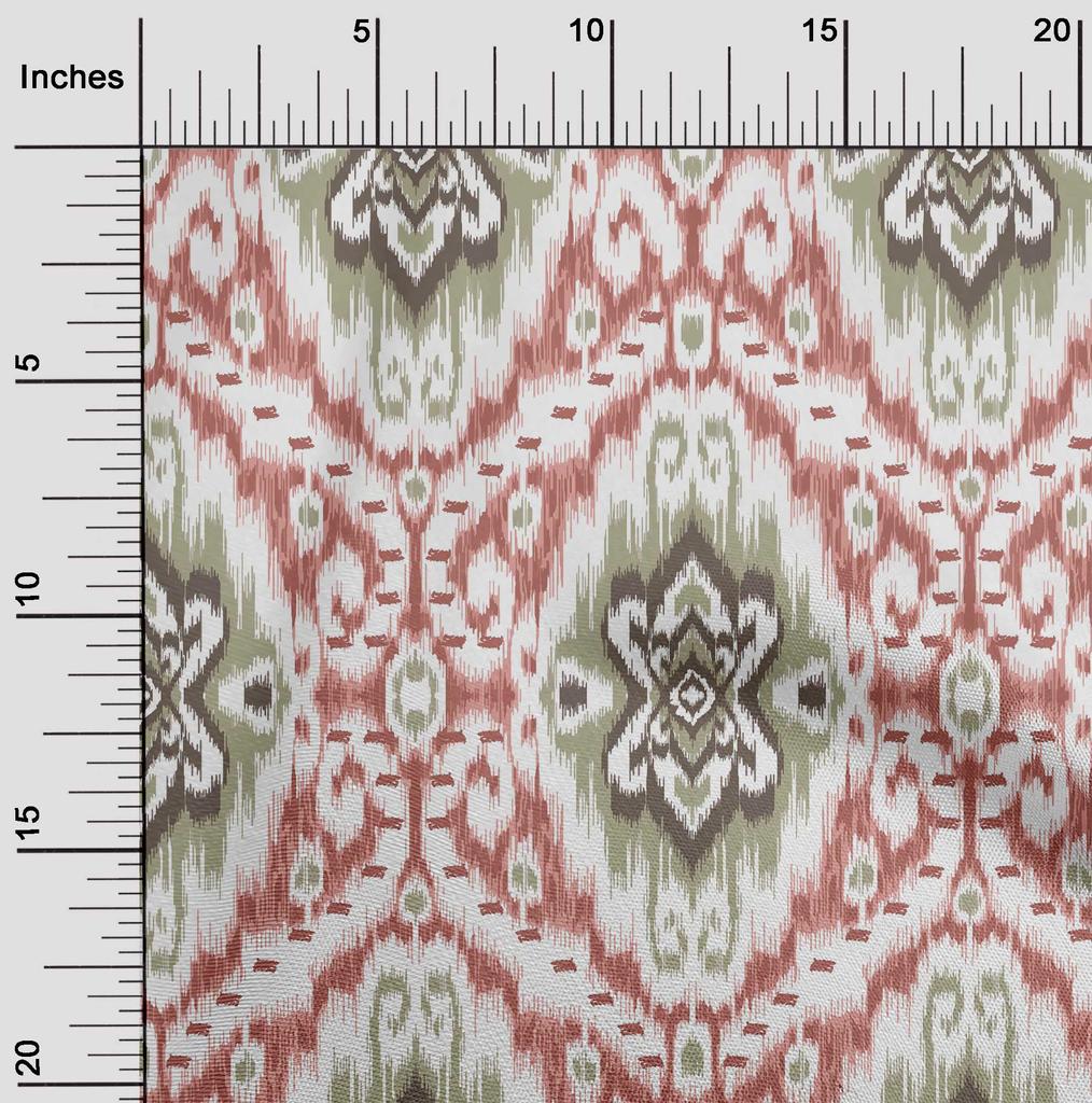 oneOone Cotton Flex Dark Rose Brown Fabric Asian Ikat Craft Projects Decor Fabric Printed By The Yard 40 Inch