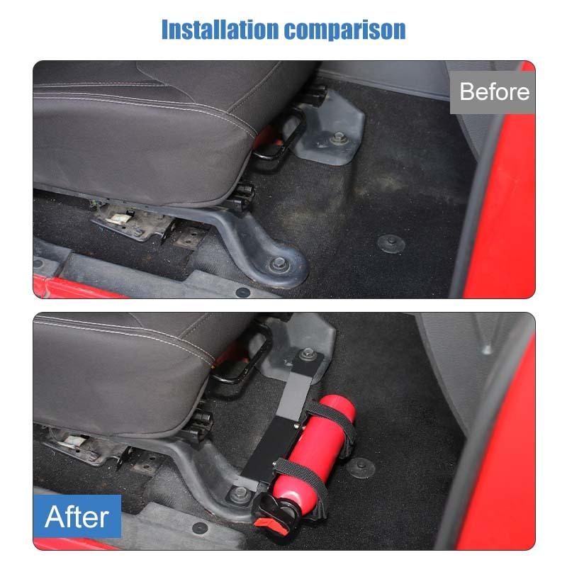 Car Metal Under Front Seat Fire Extinguisher Bracket Rack For Jeep Wrangler JK 2007-2017 Interior Accessories
