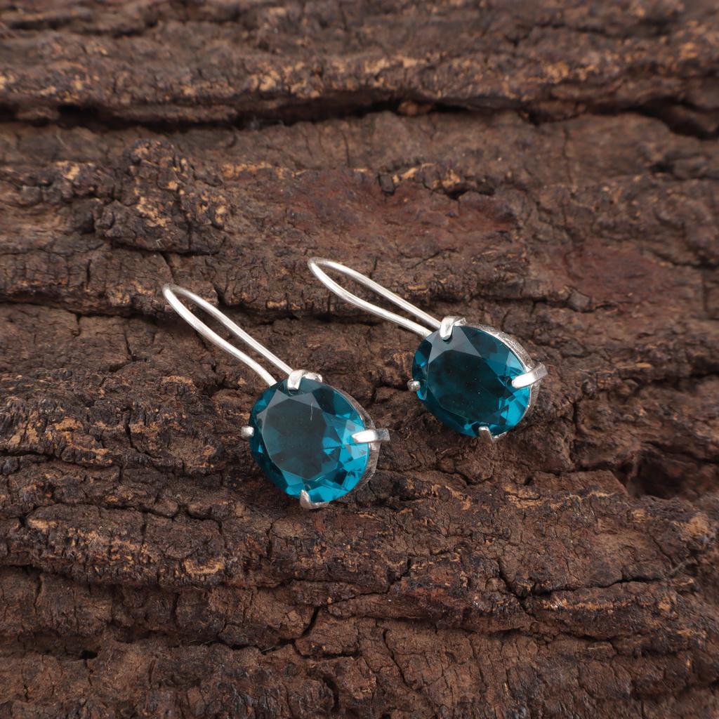 Apatite Handmade Silver Jewelry, 925 Sterling Silver Earring, Handmade Beautiful Gemstone Jewelry, Apatite Earrings For Love