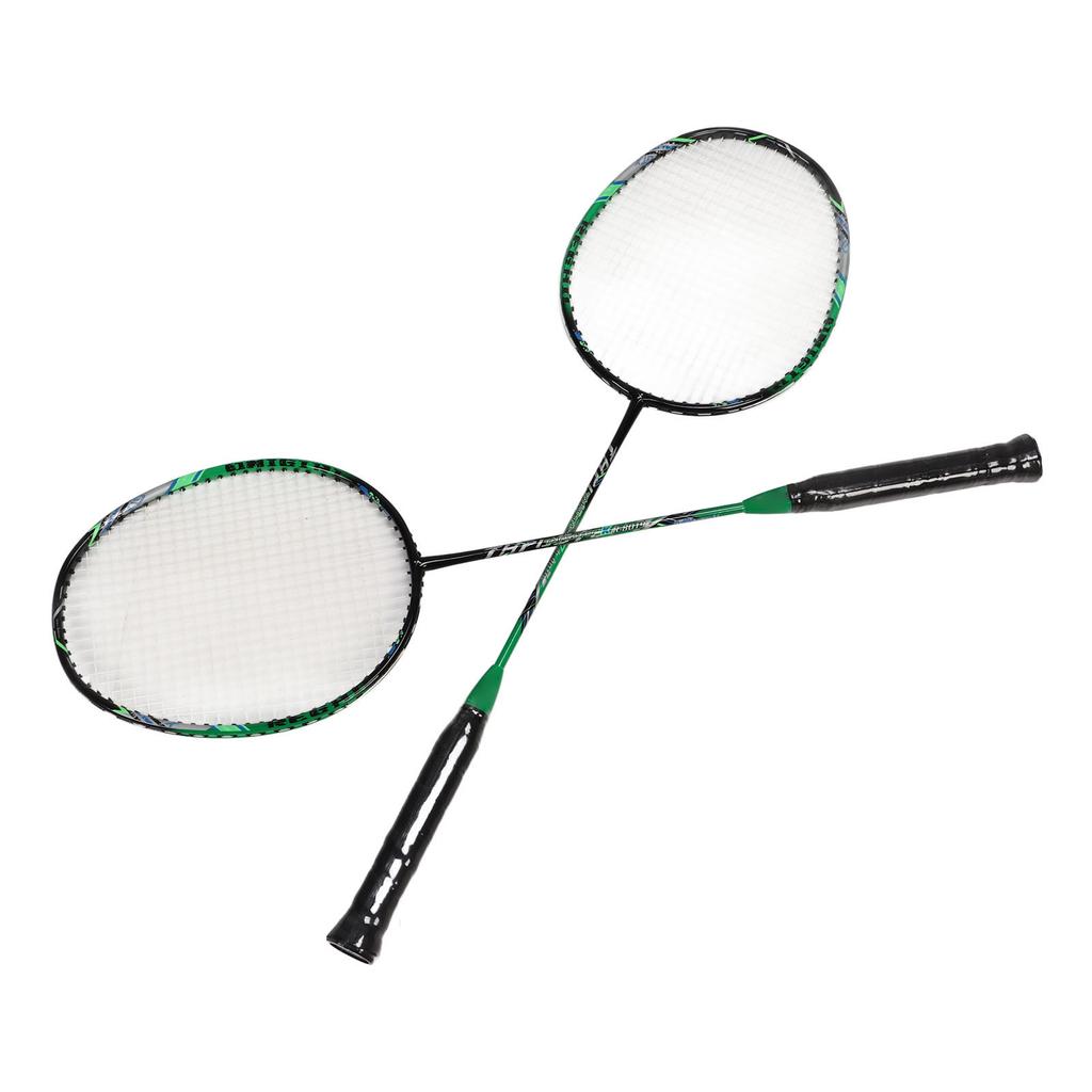 2 Racchette da Badminton in Fibra di Carbonio Ultraleggere per Adulti per Allenamento Competizione Ricreazione Verde