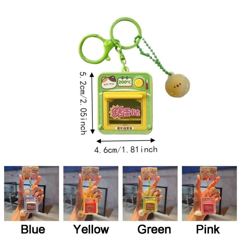 Cute UV Color Changing Keychain Interactive Mini Kitchen Toy Mini Oven Keychain Party Favor