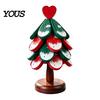 Rustic Dining Table Pad Christmas Tree Wooden Trivets, Durable Pine Wood Potholders with Storage Stand, Decorative Holiday Tray Heat Resistant