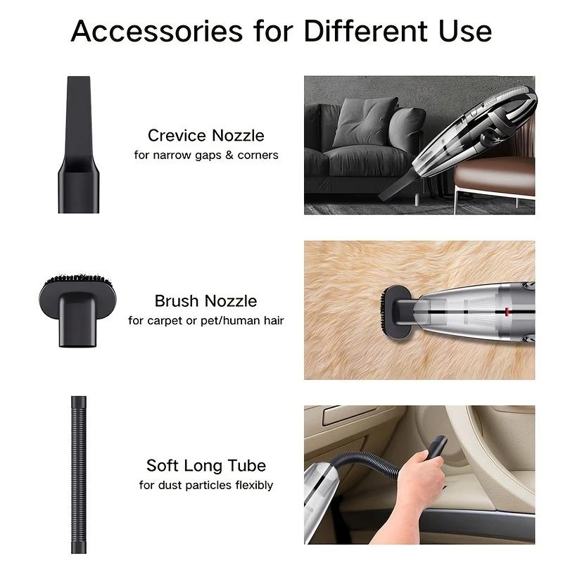 Tragbarer kabelloser Staubsauger, Multifunktions-Doppelnutzung für Auto und Zuhause, USB-Aufladung, lange Akkulaufzeit