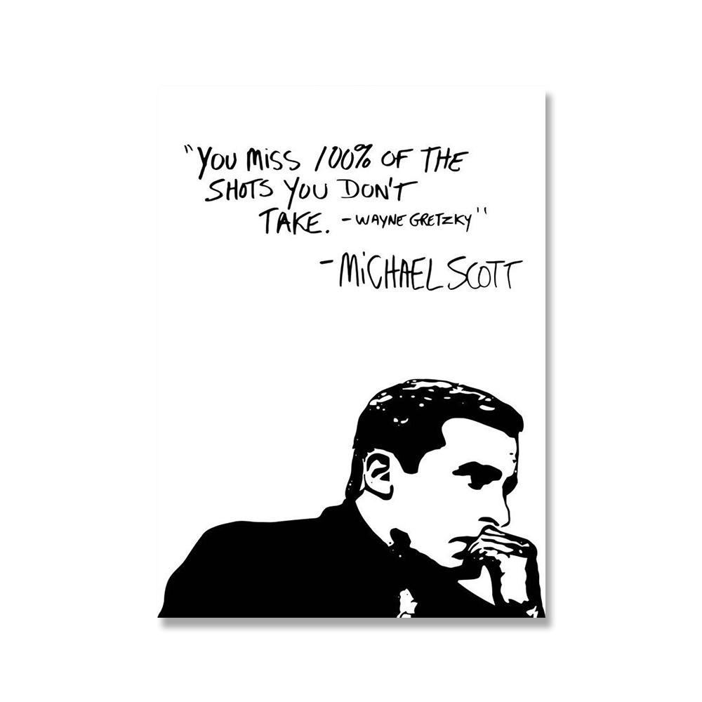 

Черно-белый постер с цитатой Телешоу в офисе Настенное искусство Забавный декор для кабинки Мотивационная картина на холсте Печать Украшение для дома Без рамки 21*30cm No Frame