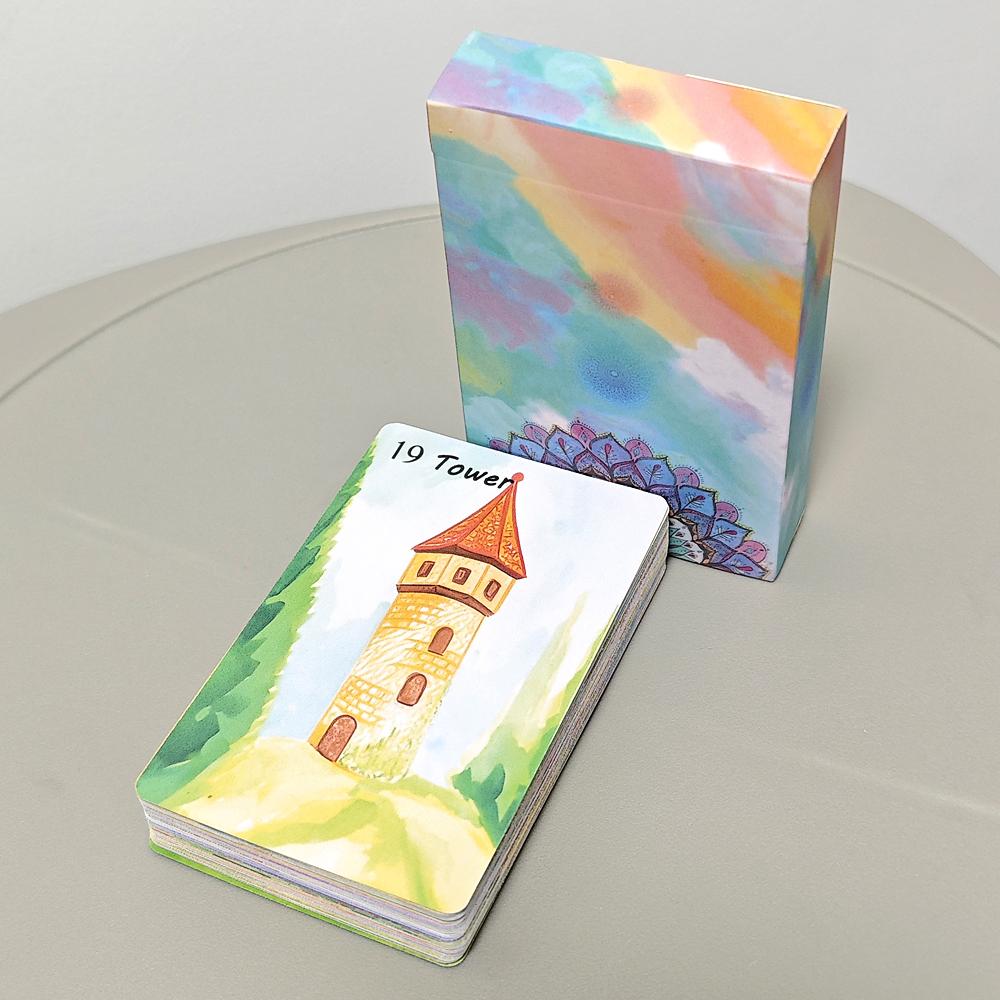 Watercolor Painting Lenormand Deck 42 Pcs Lenormand Cards Rana System 9*6cm