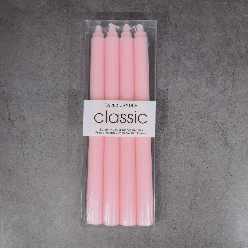 25cm Europäischer Macaron Vertikales Muster Langer Stab Kerze Kreatives Kerzenlicht Abendessen Westliches Restaurant Bunte Hochzeitsstab Wachs