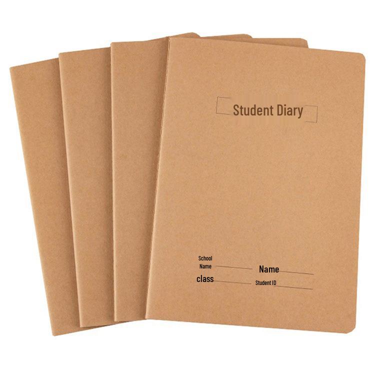 Large Grid Kraft Paper Notebook for Students - 16K Thickened for Elementary To High School Use